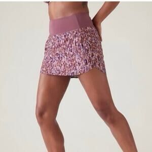 Athleta Run With It Skort abstract maroon print size xs